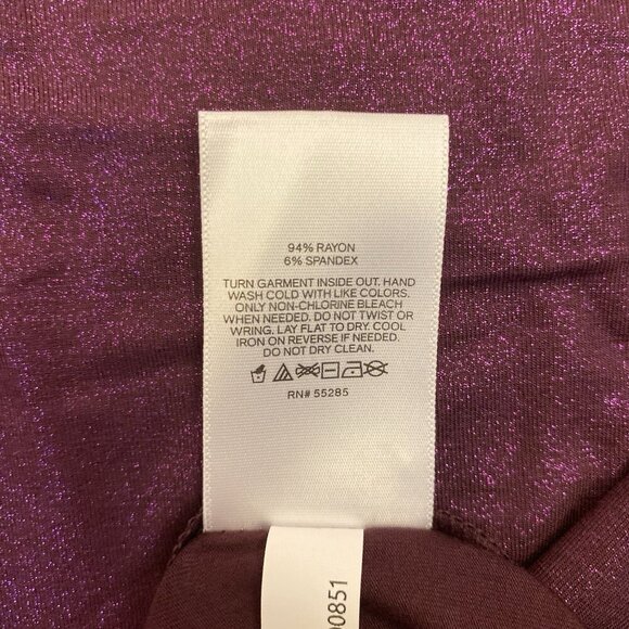 Express Women's Supersoft Relaxed Shine V-Neck Long Sleeve Tee Wine Size XS NWT - Picture 13 of 13